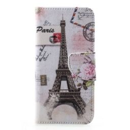 Nahkakotelo Samsung Galaxy A6 Retro Eiffel-torni