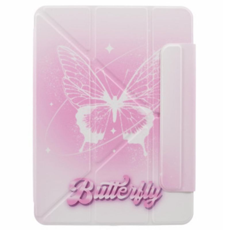 Nahkakotelo iPad Pro 13 (2024) Origami Pink Butterfly