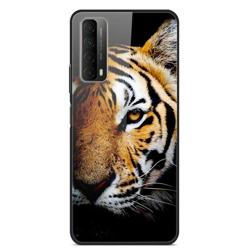 Case Huawei P Smart 2021 Realistic Tiger Tempered Glass