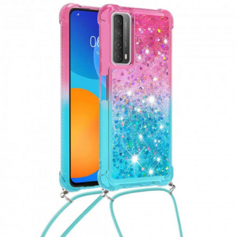 Case Huawei P Smart 2021 Silikonipaljetteja Ja Johto