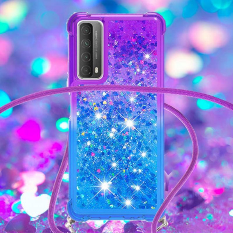 Case Huawei P Smart 2021 Silikonipaljetteja Ja Johto