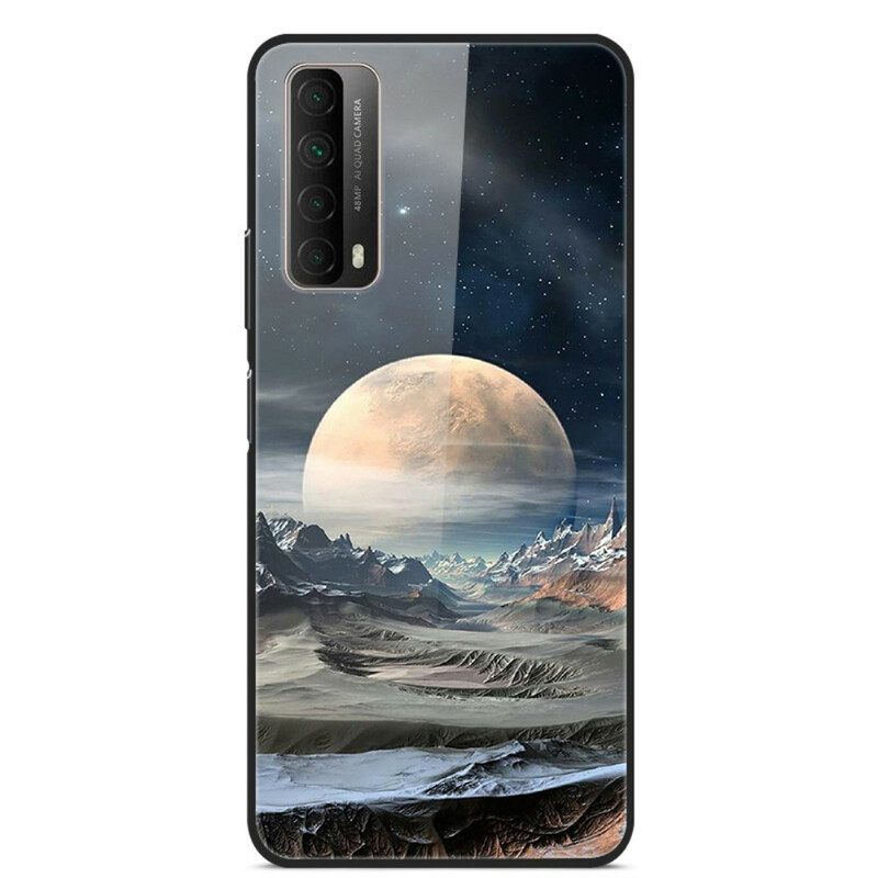 Case Huawei P Smart 2021 Space Moon Karkaistu Lasi