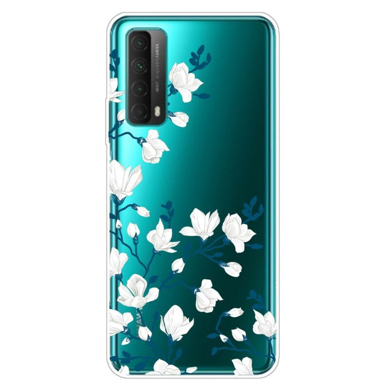 Case Huawei P Smart 2021 Valkoiset Kukat