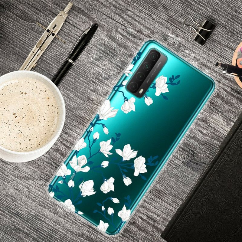 Case Huawei P Smart 2021 Valkoiset Kukat