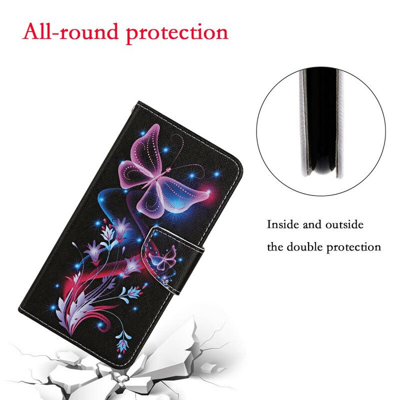 Flip Case Huawei P Smart 2021 Butterflies Ja Lanyard