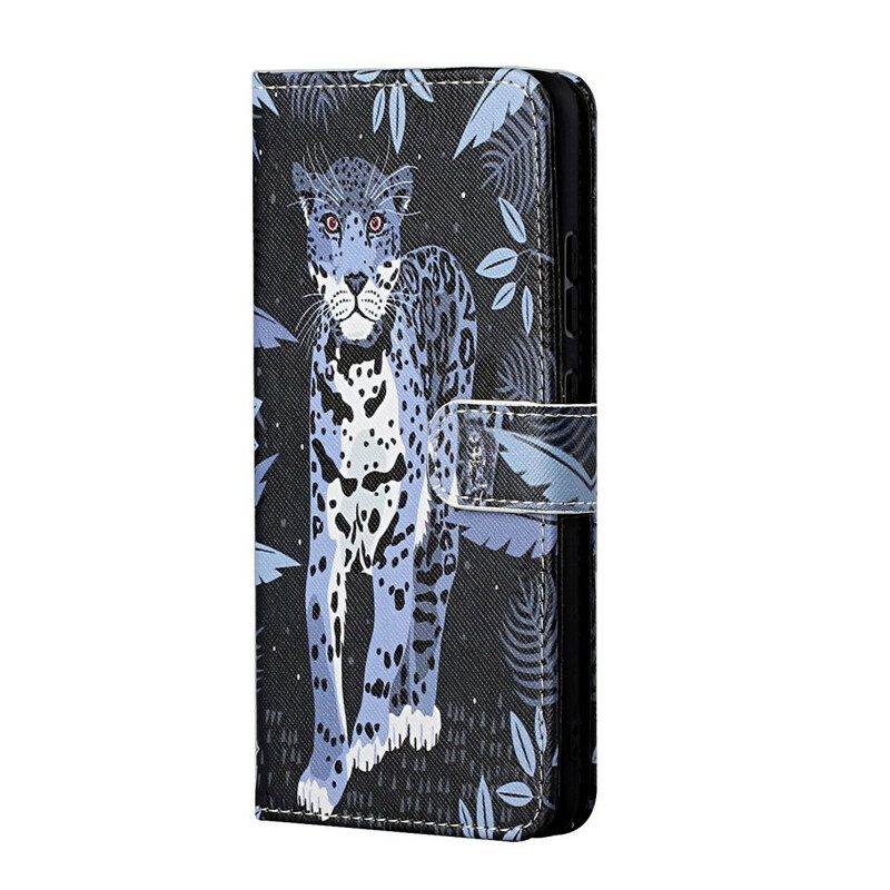 Flip Case Huawei P Smart 2021 Suojaketju Kuori Leopard Hihnalla