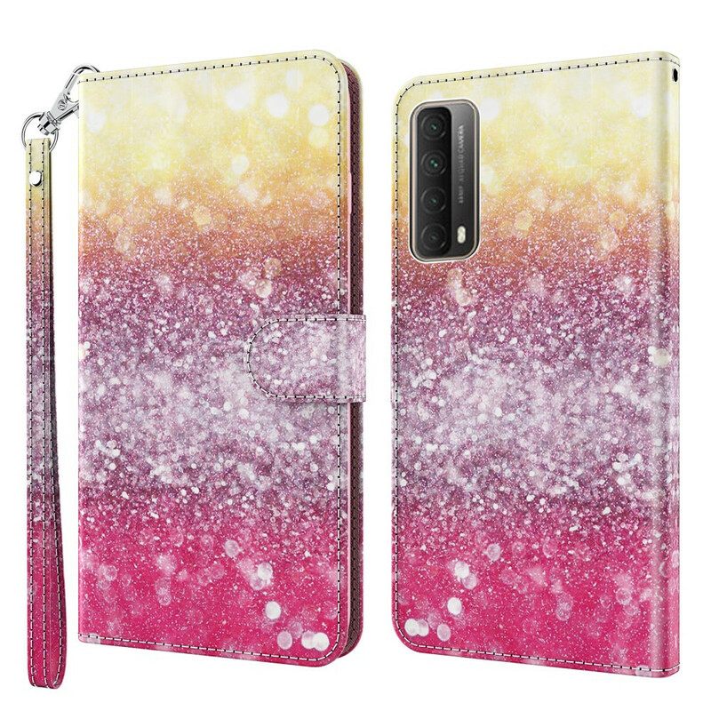 Kotelot Huawei P Smart 2021 Magenta Glitter Gradient