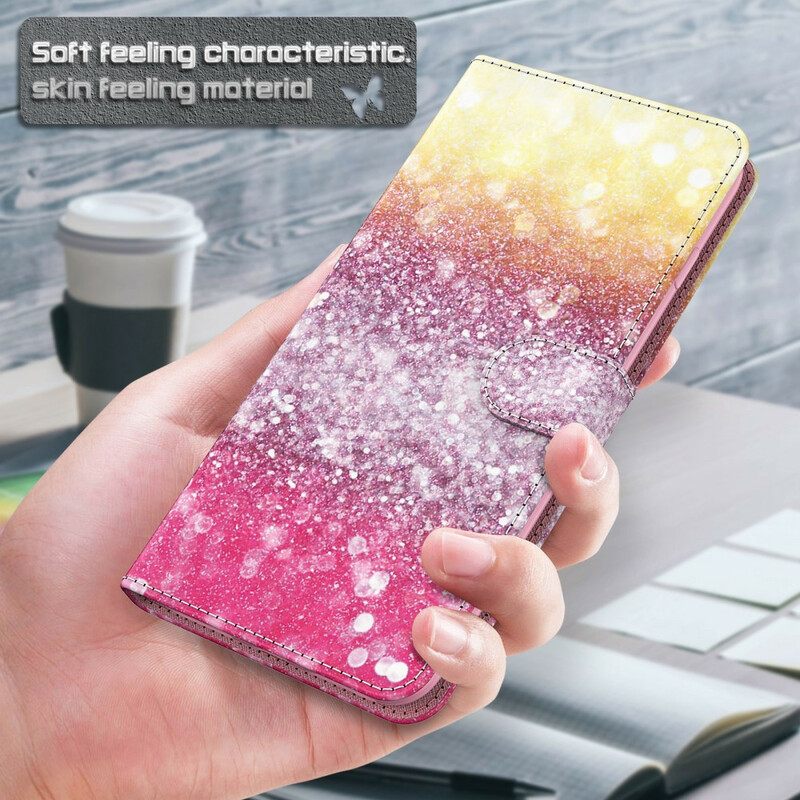 Kotelot Huawei P Smart 2021 Magenta Glitter Gradient