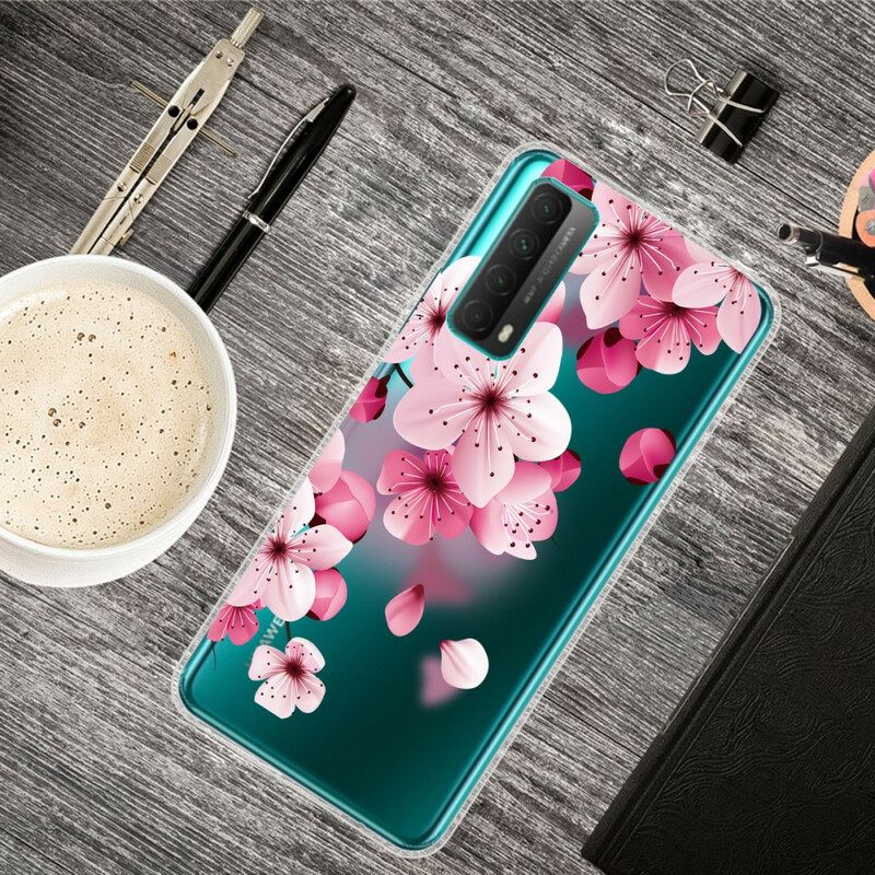 Kuori Huawei P Smart 2021 Big Pink Flowers