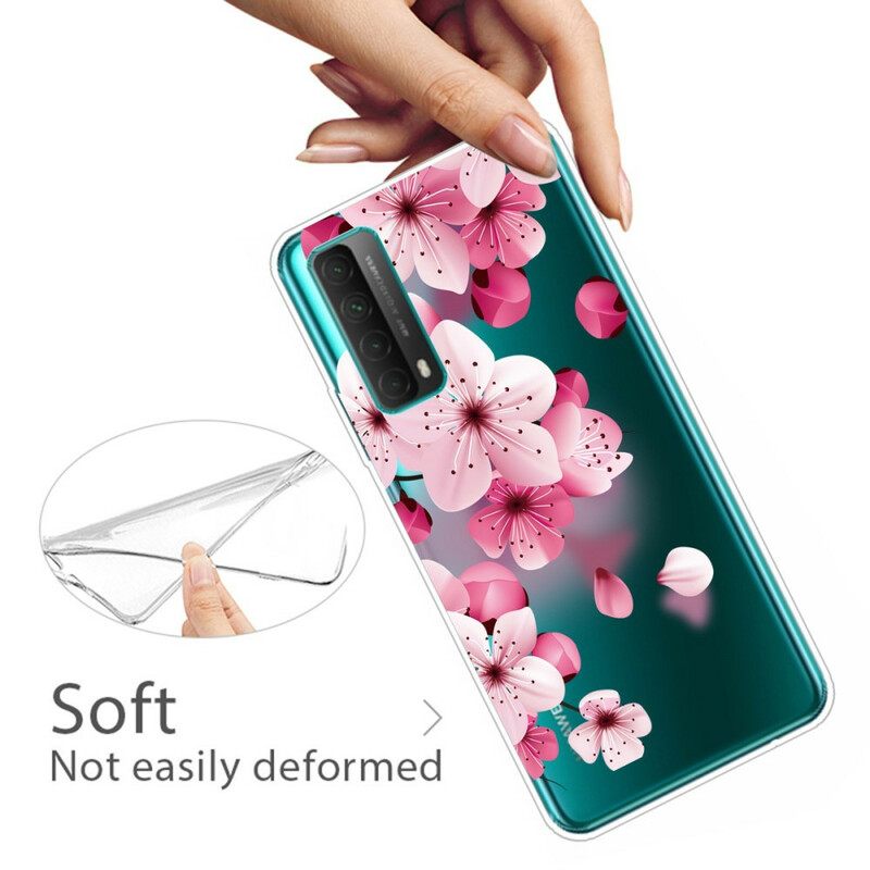 Kuori Huawei P Smart 2021 Big Pink Flowers