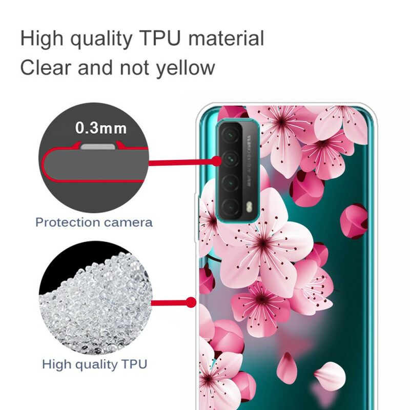 Kuori Huawei P Smart 2021 Big Pink Flowers