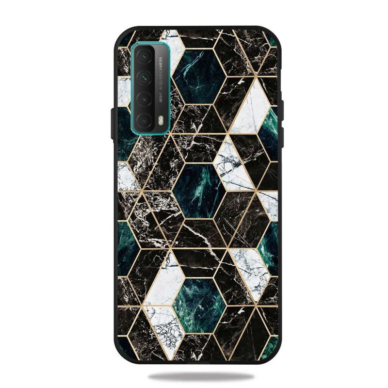 Kuori Huawei P Smart 2021 Dark Geometry Marble