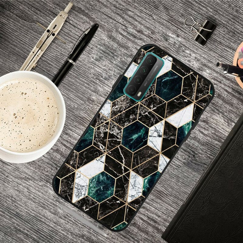 Kuori Huawei P Smart 2021 Dark Geometry Marble