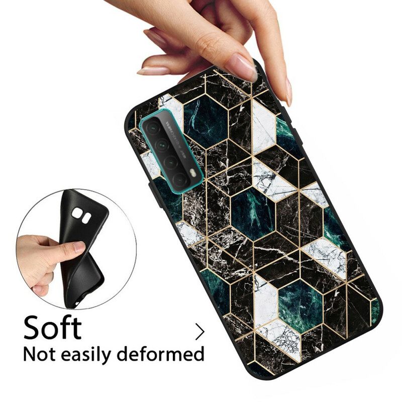 Kuori Huawei P Smart 2021 Dark Geometry Marble