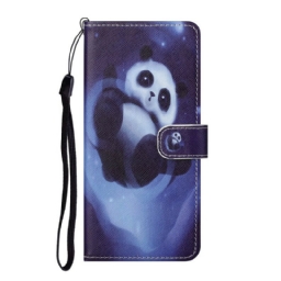 Nahkakotelo Huawei P Smart 2021 Suojaketju Kuori Panda Space Lanyard