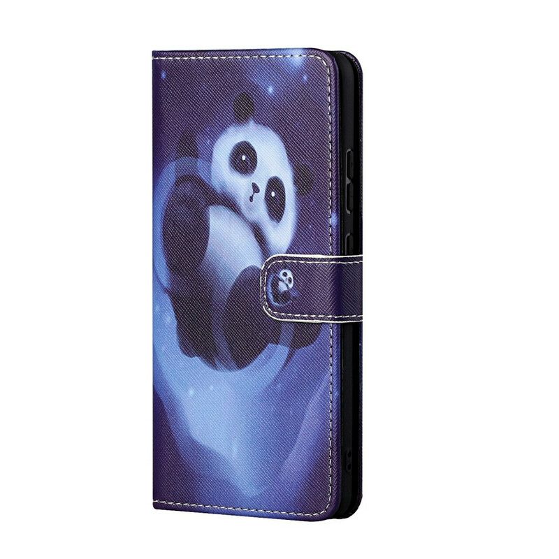 Nahkakotelo Huawei P Smart 2021 Suojaketju Kuori Panda Space Lanyard