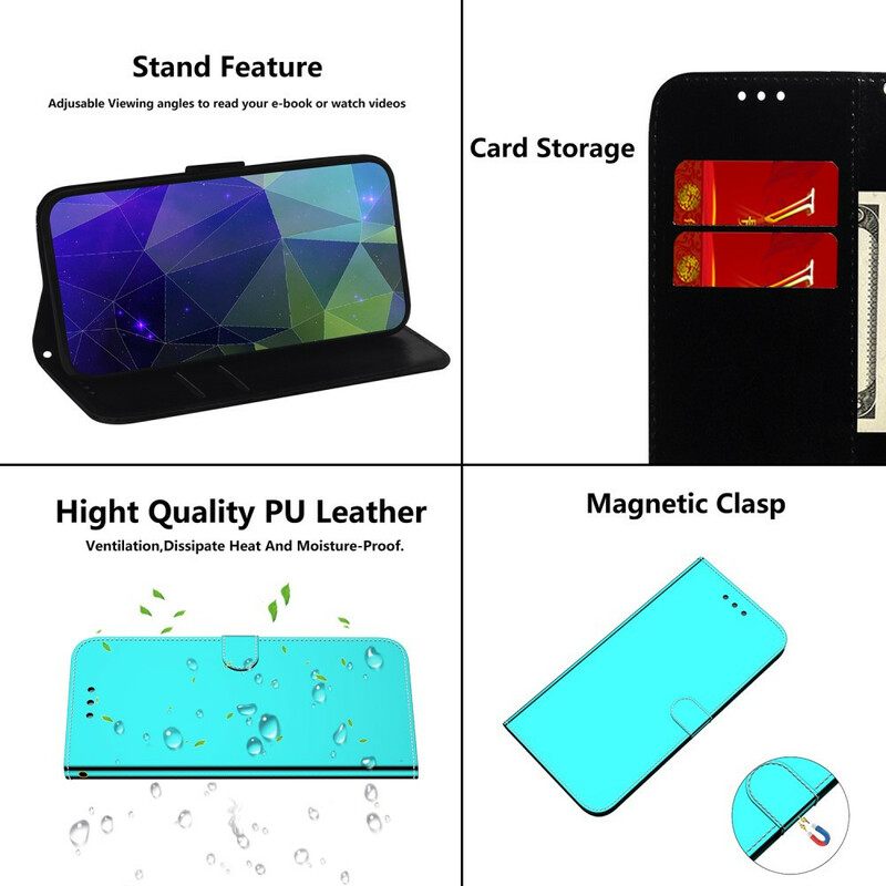 Flip Case Huawei Y6p Keinonahkainen Peilin Kansi