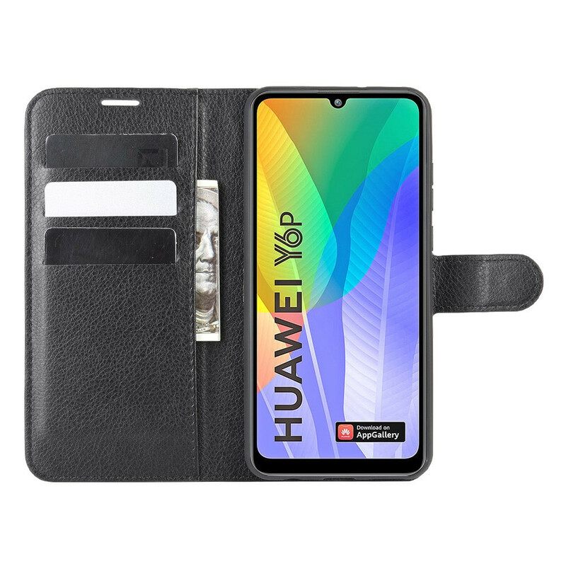 Kotelot Huawei Y6p Classic Litchi Faux Leather