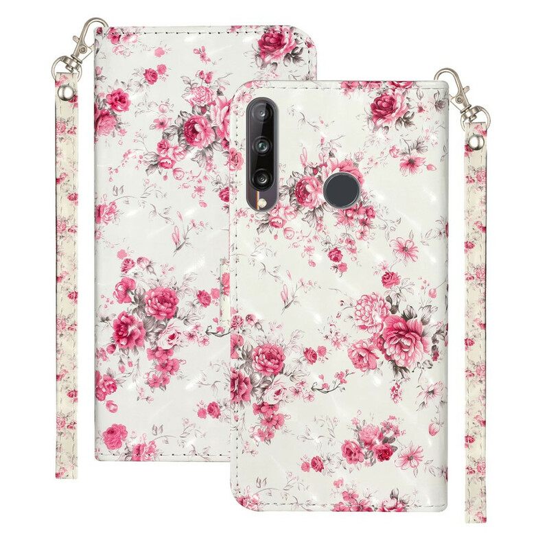 Kotelot Huawei Y6p Suojaketju Kuori Strap Light Spot Flowers