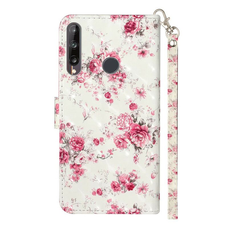 Kotelot Huawei Y6p Suojaketju Kuori Strap Light Spot Flowers