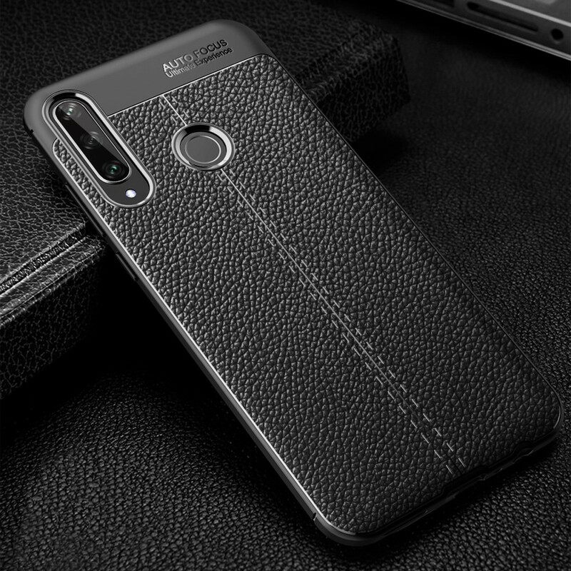 Kuori Huawei Y6p Double Line Litchi Leather Effect