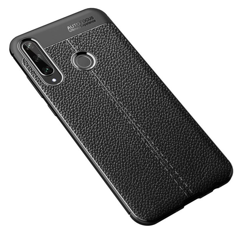 Kuori Huawei Y6p Double Line Litchi Leather Effect