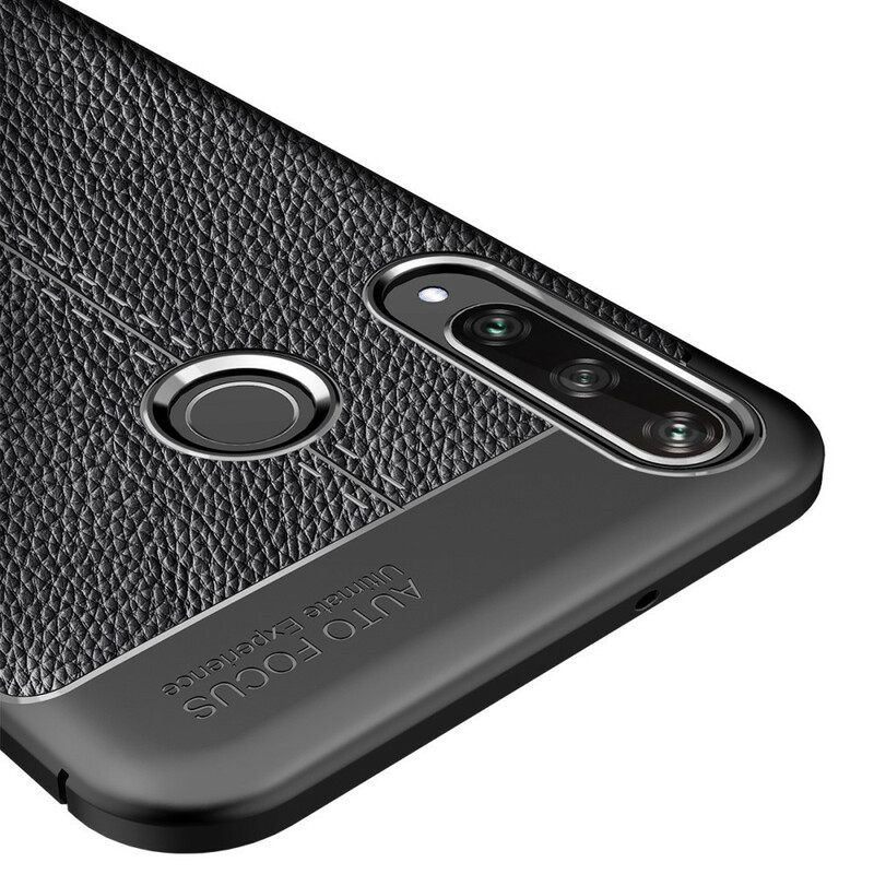 Kuori Huawei Y6p Double Line Litchi Leather Effect