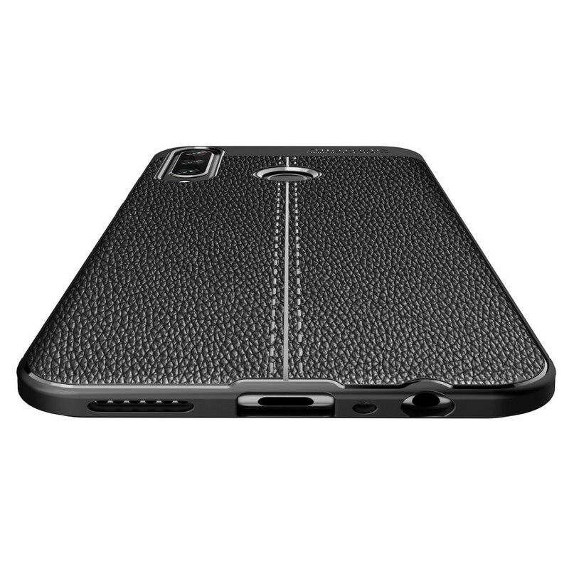 Kuori Huawei Y6p Double Line Litchi Leather Effect