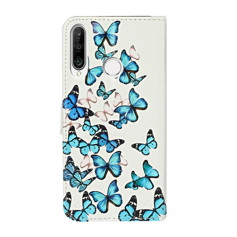 Puhelinkuoret Huawei Y6p Kotelot Flip Myriad Of Butterflies