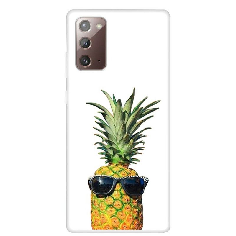 Case Samsung Galaxy Note 20 Läpinäkyvä Ananas Lasilla