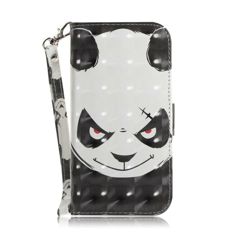 Kotelot Samsung Galaxy Note 20 Suojaketju Kuori Angry Panda Lanyardissa