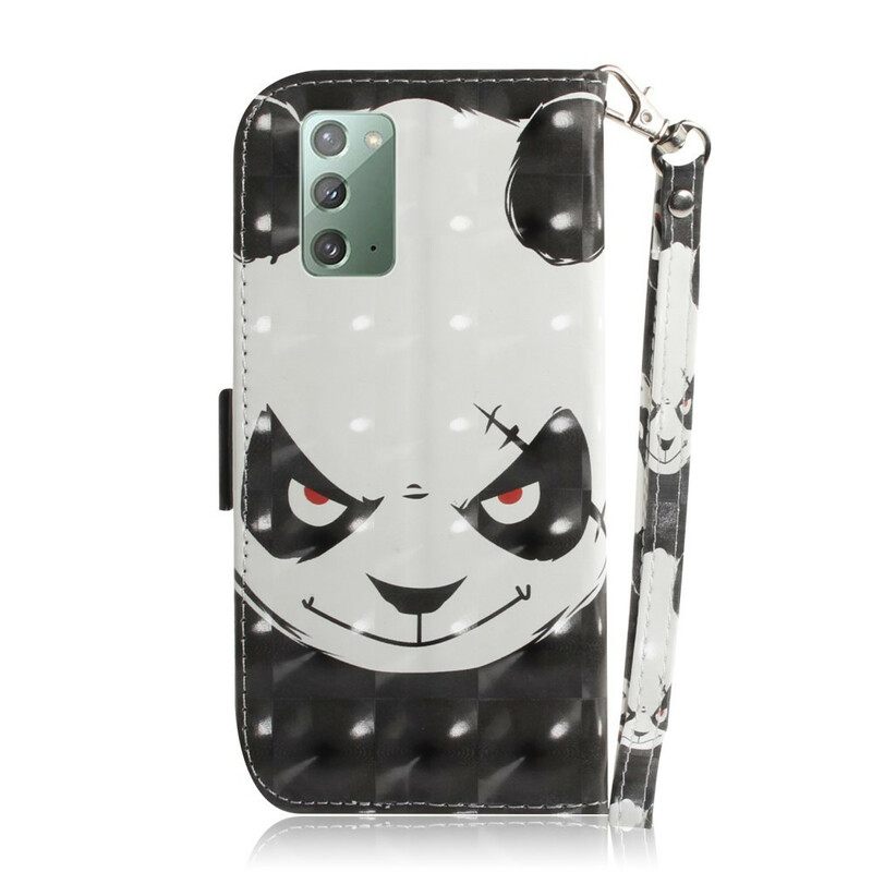 Kotelot Samsung Galaxy Note 20 Suojaketju Kuori Angry Panda Lanyardissa