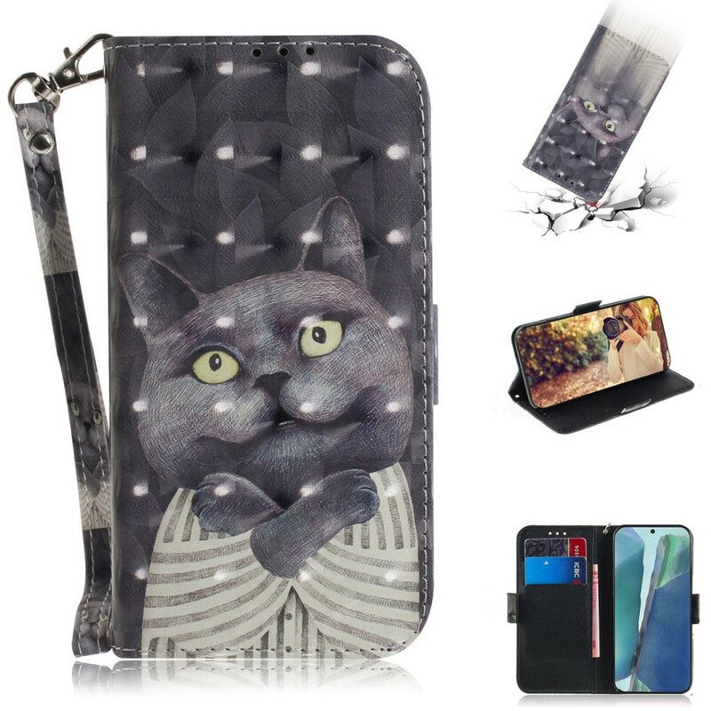 Kotelot Samsung Galaxy Note 20 Suojaketju Kuori Grey Thong Cat