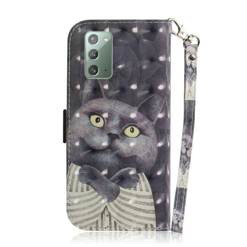 Kotelot Samsung Galaxy Note 20 Suojaketju Kuori Grey Thong Cat