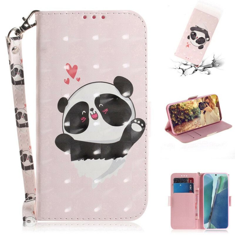 Kotelot Samsung Galaxy Note 20 Suojaketju Kuori Panda Love In Lanyard