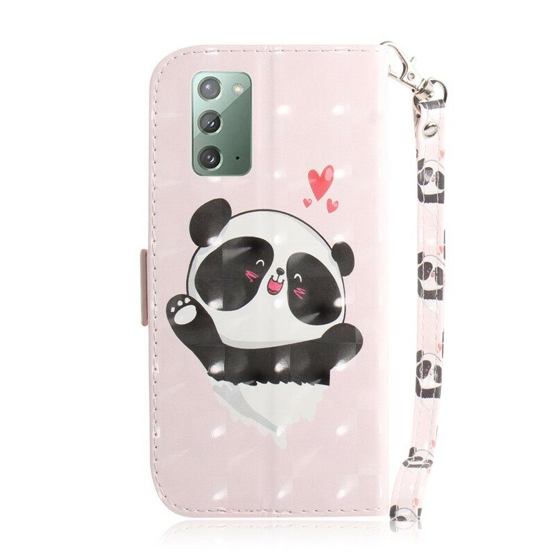 Kotelot Samsung Galaxy Note 20 Suojaketju Kuori Panda Love In Lanyard