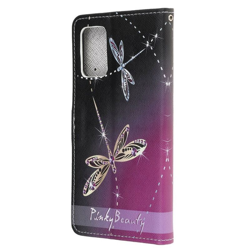 Kotelot Samsung Galaxy Note 20 Suojaketju Kuori Strappy Dragonflies