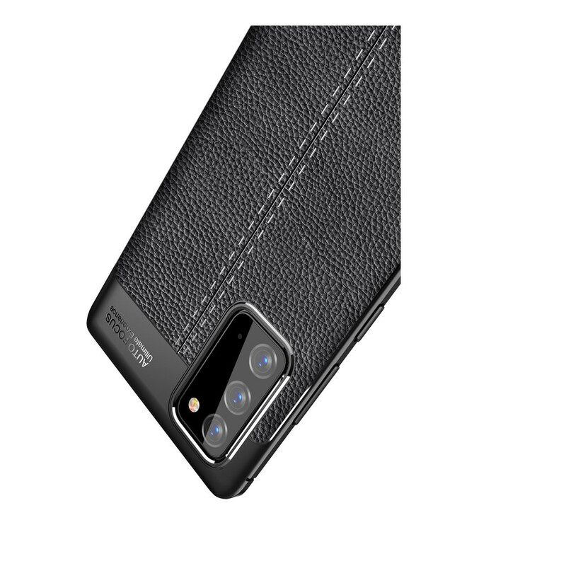 Kuori Samsung Galaxy Note 20 Double Line Litchi Leather Effect