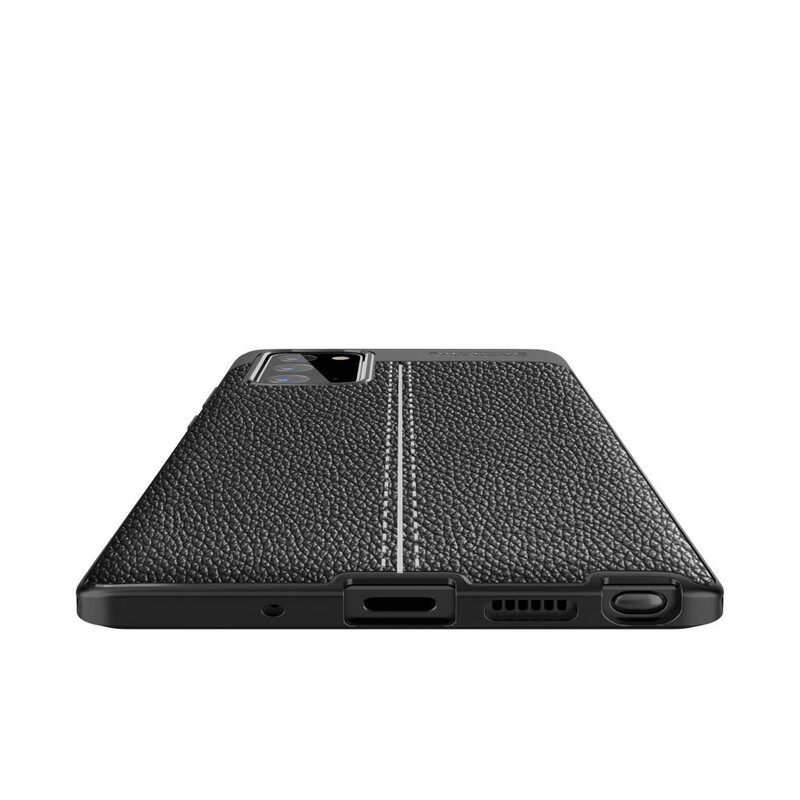 Kuori Samsung Galaxy Note 20 Double Line Litchi Leather Effect