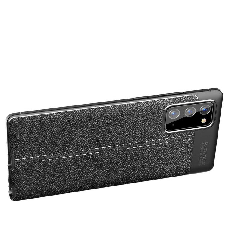 Kuori Samsung Galaxy Note 20 Double Line Litchi Leather Effect