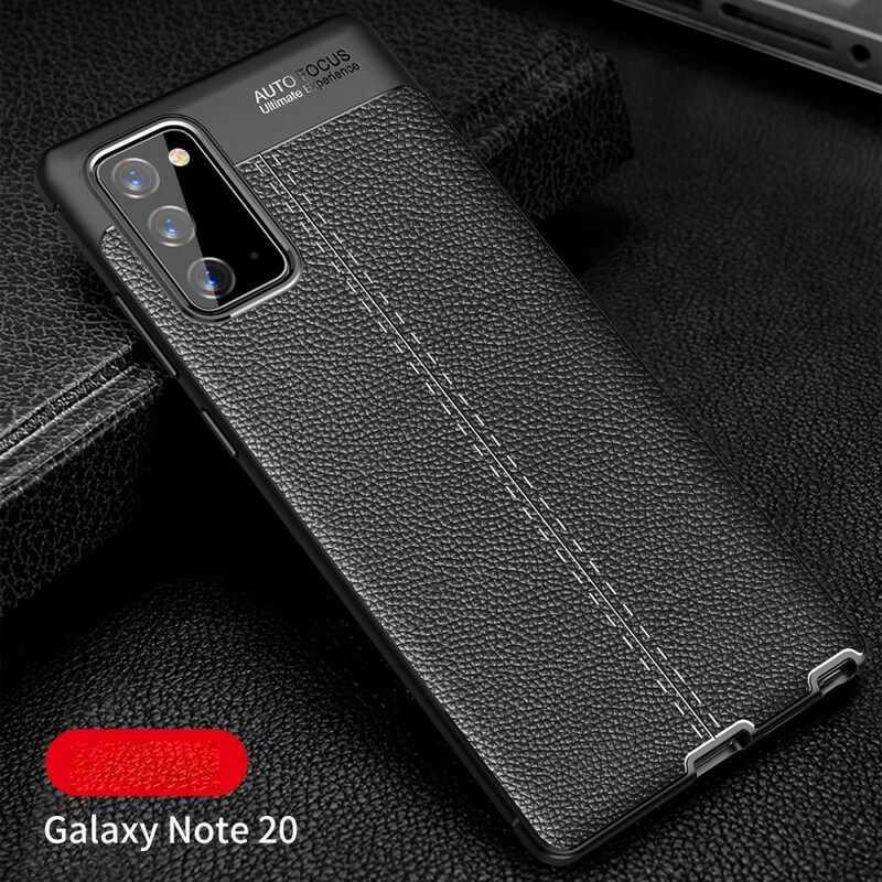 Kuori Samsung Galaxy Note 20 Double Line Litchi Leather Effect