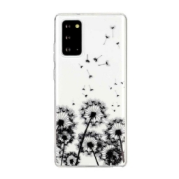 Kuori Samsung Galaxy Note 20 Transparent Black Dandelions