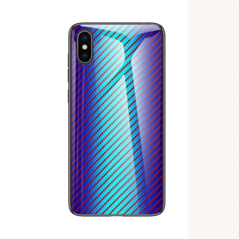 Case iPhone X / XS Carbon Fiber Karkaistu Lasi