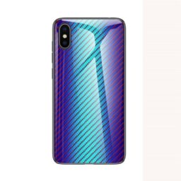 Case iPhone X / XS Carbon Fiber Karkaistu Lasi