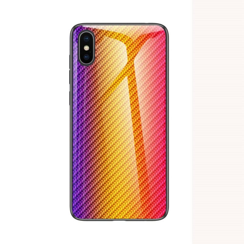 Case iPhone X / XS Carbon Fiber Karkaistu Lasi