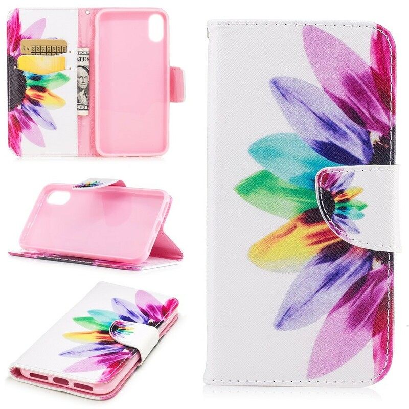 Flip Case iPhone X / XS Flower Watercolour