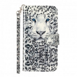 Flip Case iPhone X / XS Suojaketju Kuori Tiger Light Strap Kohdevalot