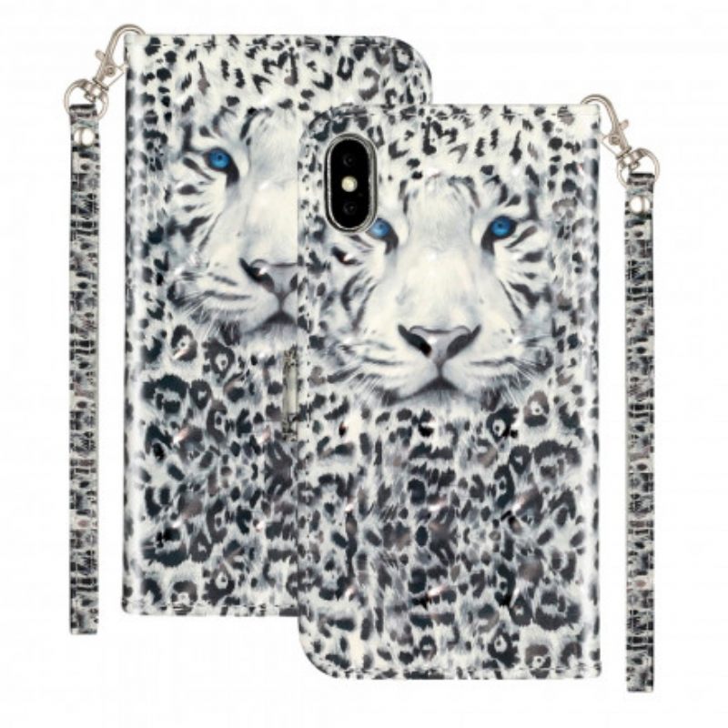 Flip Case iPhone X / XS Suojaketju Kuori Tiger Light Strap Kohdevalot