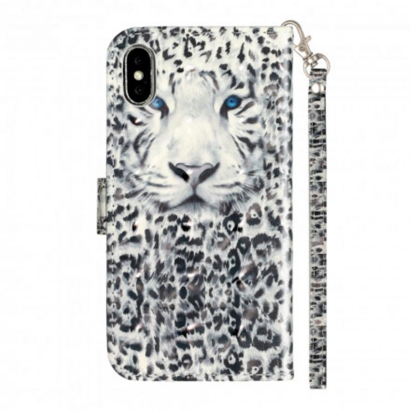 Flip Case iPhone X / XS Suojaketju Kuori Tiger Light Strap Kohdevalot