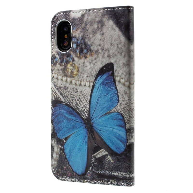 Kotelot iPhone X / XS Blue Butterfly